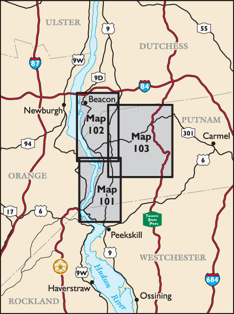 East Hudson Trails map set coverage area